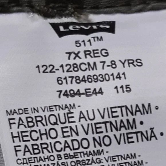 Levi's Boy's 511 Slim Cargo Pants Camo Size 7X Regular (7-8y) - Picture 5 of 10